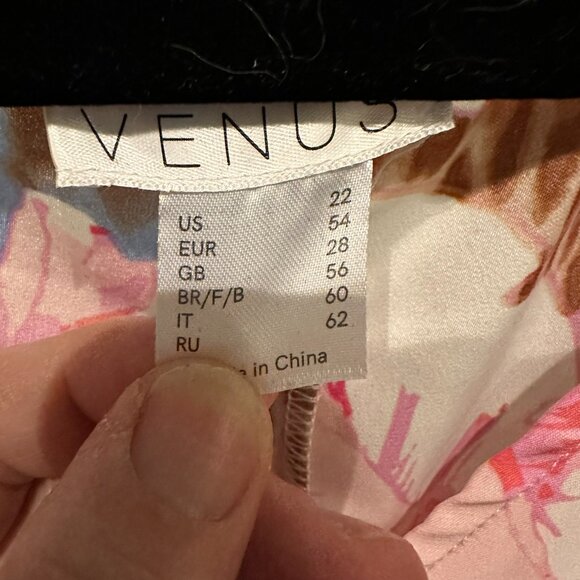 Venus Floral + Cheetah Print Belted Dress Size 22 Fit Flare Mini Pink - Picture 3 of 6